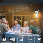 Porch Lights with GFCI Outlet, Outdoor Wall Light Fixtures, 2Pack - Image 3