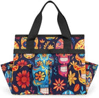 Lovely Skull Cute Garden Tool Bag Tote for Men Women Multiple Pockets Wide Mouth Heavy Duty Waterproof Tool Organizer Bag for Outdoor Lawn Yard Portable Gardening Storage With Elasticbands - Image 7