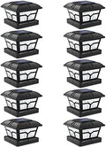 SIEDiNLAR Solar Post Cap Lights Outdoor 2 Modes, 10 Pack, Black, Warm/White by Siedinlar