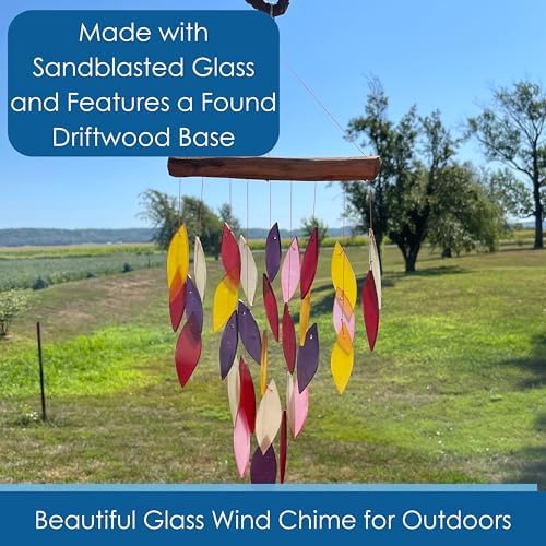Blue Handworks Fiesta Waterfall Glass Wind Chime - Image 3