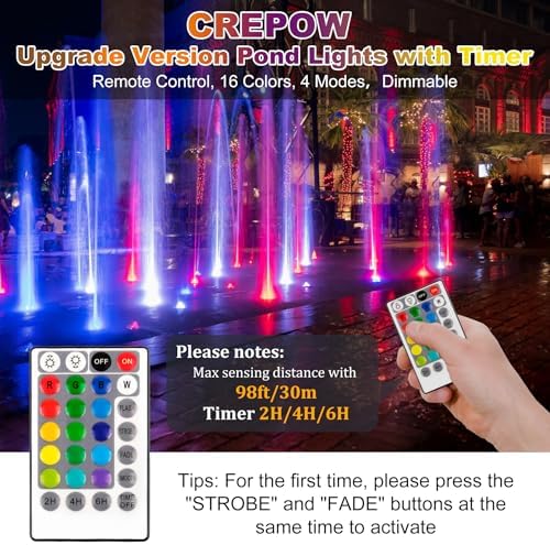 RGB Pond Lights LED Underwater with Timer, IP68 Waterproof Set of 5 - Image 3