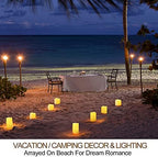 Set of 4 LED Pillar Candles Outdoor IP65 Waterproof 3x4 3x5 3x6 3x7 Cream Color - Pillar Candles Battery Powered with Timer and Remote - Battery Operated Unscented Outdoor Flameless Candles - Image 4