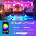 RIGIDON 4 Pack 100W Smart RGB LED Floodlight Outdoor with Plug, APP Control - Image 3