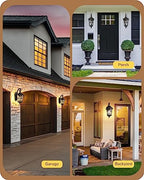 EDISHINE Dusk to Dawn Outdoor Wall Light 20.4 Inch Waterproof Black - Image 7
