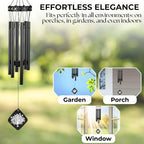 Sympathy Wind Chimes for Loss of Loved One – Bereavement Gift, Remembrance Wind Chime for Memorial Garden, Condolence Gift for Loss of Mom, Dad, Husband, Wife, Outdoor Memorial Decor - Black - Image 3