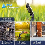 Gardenreet 12V Brass Spot Lights - Low Voltage Landscape Spotlight Outdoor, MR8 Wired LED Uplights Waterproof, Electric 180 Lumen Bronze for Bushes Patio with 2.5W 2700K Warm White Bulb (6 Pack) - Image 4