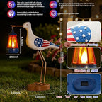 250th Anniversary Decorations,4th of July Decorations Solar Garden Lights,Fourth of July Red White and Blue Seagull Statue Solar Lights Outdoor,Patriotic Decor With Solar Lantern for Independence Day - Image 2