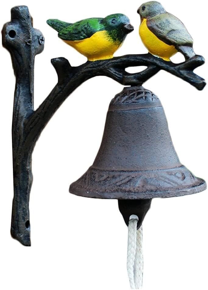 Cast Iron Doorbell Wall Bell Indoor Outdoor Din Cast Iron Doorbell Siskin Dinner Bells Wall Bell Hanging Bell Front Door Decorative Doorbell by Unknown