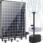POPOSOAP 25W Solar Water Fountain Pump, Solar Water Pump with Flow Adjustable, Pond Pump with Water Shortage Protection & Diverter Valve & 16.5FT Cord for Ponds, Garden, Waterfall, Hydroponics-P125H by POPOSOAP