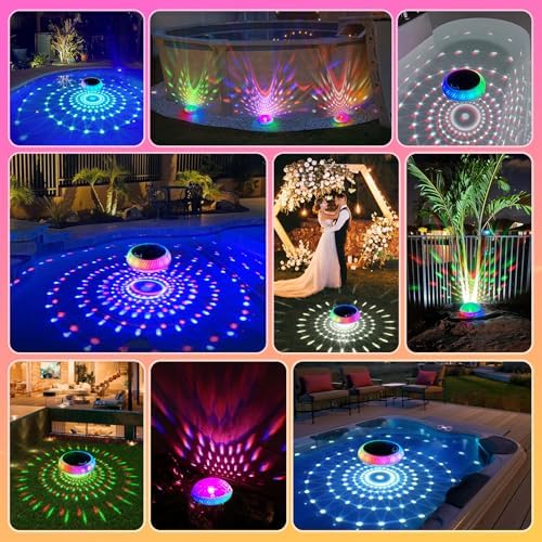 Goallim Floating Pool Lights Solar Powered, 7.6 Inch RGB Upper& Lower Color Changing Solar Pool Lights that Float with Dynamic Lighting Effects, IP68 Waterproof Swimming Pools Light for Party Decor(2) - Image 2