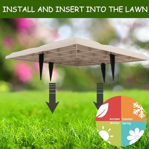 4Pcs Large Stepping Stones Outdoor Garden Walkway, Durable Plastic Pavers for Patio, Pathway, and Landscaping, Weatherproof Stepping Stones with Ground Stakes for Easy Installation (Square Butterfly) - Image 3