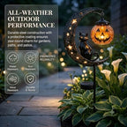 Solar Halloween Black Cat & Pumpkin Moon Garden Stake Light,2-in-1 Waterproof Outdoor LED Yard Decor with Hanging Lantern,Auto Dusk-to-Dawn Lawn Ornament for Pathway,Patio, Walkway (Black-P-2PCS) - Image 7