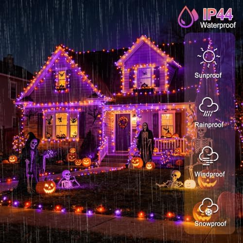 weillsnow 500 LED Halloween Lights Outdoor,164 FT Twinkle Lights Waterproof - Image 4