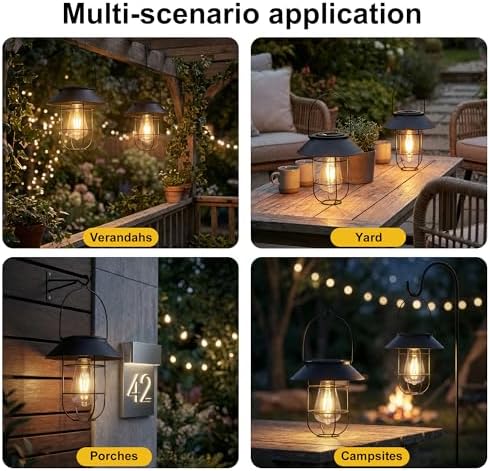 Solar Lanterns Outdoor Waterproof,2 Pack Hanging Solar Lights - Image 6