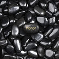 11lbs Polished Black River Rocks,Natural Decorative Stones for Indoor Plants,Vases & Fish Tank,Includes 1 Engraved Inspirational Rock,1-2 Inch Decorative Pebbles for Garden Landscaping by Ausluru