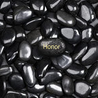 11lbs Polished Black River Rocks,Natural Decorative Stones for Indoor Plants,Vases & Fish Tank,Includes 1 Engraved Inspirational Rock,1-2 Inch Decorative Pebbles for Garden Landscaping by Ausluru