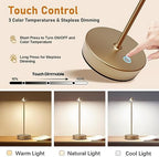 Set of 2 Cordless Rechargeable Led Table Lamp Battery Operated Light Bronze - Image 4