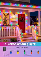 Solar Christmas Lights Outdoor, 50 LED C9 String Lights, Timer & 8 Modes - Image 5