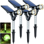 DenicMic Solar Spot Lights Outdoor Waterproof Green Lens LED 4 Pack by Denicmic