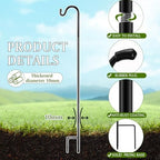 6 Pcs 48 Inch Shepherds Hook for Outdoor Adjustable Bird Feeder Pole - Image 3