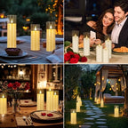 YOROXRG Flickering Flameless Candles Battery Operated with Remote,Led Pillar Candles with Realistic Moving Wick Candles for Halloween,Christmas,Home Decor Pack of 24 (D2.2 xH 5" 6" 7")(Ivory) - Image 6