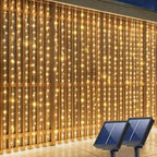 2 Pack Solar Curtain Light Outdoor, 30ft x 10ft, 660 LEDs in Total Solar Powerd String Lights Waterproof Outside for Garden Party Wedding Decór by Daidasy