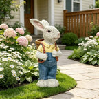 17" Couple Rabbit Statue Flower Pot Resin Garden Outdoor, Blue by Unknown