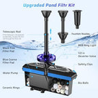 Antfraer Pond Filter with Fountain Kits, 660GPH Submersible Pond Pump with RGB LED Lights, All-in-One Pond Filter for Outdoor Ponds, Koi Pond, Water Gardens & Waterfall, Up to 1300 Gallons - Image 2