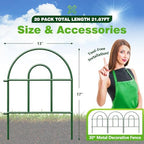 Decorative Garden Fence 32.5ft x 17in - 30 Pack Rustproof Metal No Dig Fence Animal Barrier, Arched Bed Edging Classic Style Wire Border Panel Fencing for Yard Patio Outdoor Decor, Green - Image 3