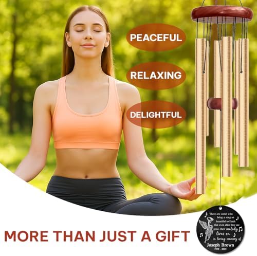 Personalized Memorial Wind Chimes for Outdoors – Trumpet Music Tribute with Custom Name and Years – Melody Lives On Sympathy Remembrance Gift Honoring a Musician’s Legacy Through Sound - Image 3