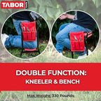 TABOR TOOLS TR2A Garden Kneeler and Seat Bench with Tool Bag Pouch and Foam Pad Cushion, Workseat with Kneeling Bench Option, Light Weight Foldable Stool, Portable Outdoor Kneeler for Gardening. - Image 3