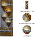 49.21" 4 Tiers Outdoor Water Fountain for Garden Patio with Lights - Image 3