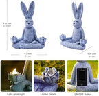 Goodeco Zen Rabbit Statue with Solar Lotus - Garden Yoga Bunny - Image 2