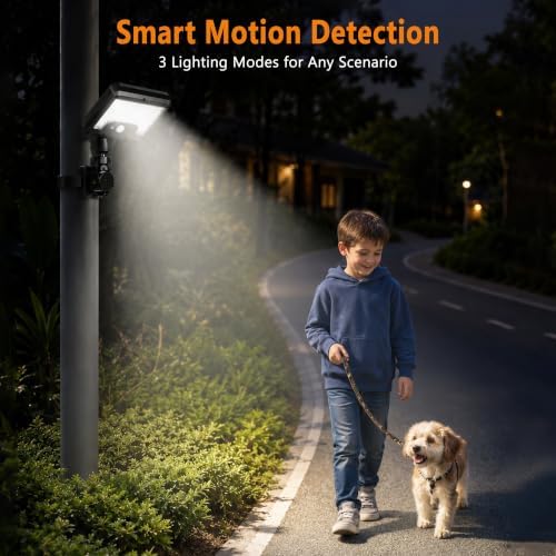 Strap-On Solar Lights Outdoor, Quick-Release Zip Tie Mount Motion Sensor Security Light, 3-Way Mounting Holes, 360° Adjustable LED Solar Fence Lights for Tree, Pole, Balcony Railing, T-Post & Camping - Image 5