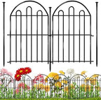 32 Pack Decorative Garden Fence, 17in x 34.6ft Arched No Dig Animal Barrier Fence for Dog Rabbit, Garden Edging Border, Rustproof Metal Ground Stake Border Fencing Panel for Outdoor Yard Patio Decor by Unknown
