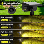 Solar Spot Lights Outdoor, 4 Pack Outdoor Solar Lights for Yard, 4 Lighting Mode Solar Landscape Spotlights with Auto On/Off, Waterproof IP67 Wall Lights for Garden, Walkway (75LED, Warm White) - Image 2