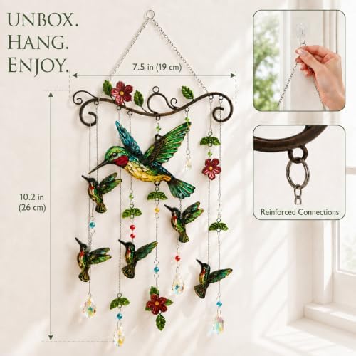 Ocean Stained Glass Window Hanging Suncatchers, Crystal Pendant Suncatcher Wind Chime Hanging Pendant Rainbow Maker for Outside Window Garden Home Indoor Outdoor Decor Gifts - Image 4