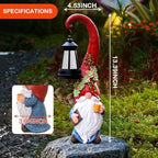 Solar Coffee Gnome Garden Statue with Lantern, 13.3-Inch Decor - Image 6