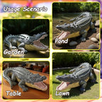 13" Real Crocodile Statue, Outdoor Lawn Crocodile Sculpture,Garden Sculptures & Statues Ornament, Pond Animal Statues, Crocodile Decor Perfect for Home Garden, Patio, Backyard - Image 7