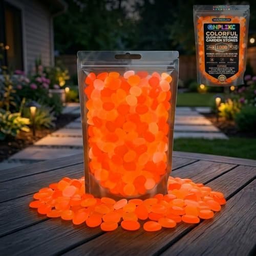 Colorful Glow in the Dark Rocks Luminous Glow Garden Stones Outdoor Glowing at Night Guide Pebbles Gemstone DIY Decorative for Landscaping Aquarium Fish Tank Patio Lawn Yard Ornaments by Unknown