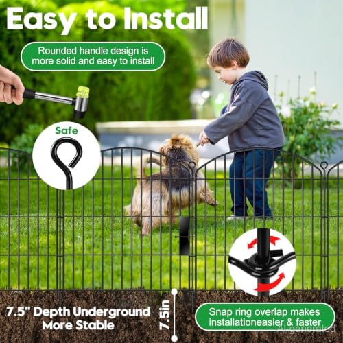 Decorative Garden Fence 32in (H) x22ft (L),Arched Metal No Dig - Image 3