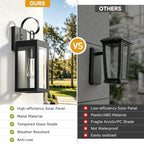 14" Solar Wall Light Outdoor, Dusk to Dawn Solar Porch Light, 2Pack - Image 4