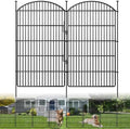 10 Panels Decorative Garden Fence with Lock, 48in (H) x 24ft (L) No Dig Dog Animal Barrier for Outdoor Yard, Rustproof Ground Stakes Metal Fencing for Yard, Patio, Flower Bed by GILPWAFlagship