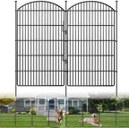 10 Panels Decorative Garden Fence with Lock, 48in (H) x 24ft (L) No Dig Dog Animal Barrier for Outdoor Yard, Rustproof Ground Stakes Metal Fencing for Yard, Patio, Flower Bed by GILPWAFlagship