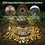 Outdoor Solar Lanterns Patio Decor: 4 Pack Bronze Waterproof Solar Lights - Image 4