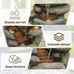 Sunlinua 29H Realistic Rock Cascading Outdoor Water Fountain with 4 Tiers - Image 3