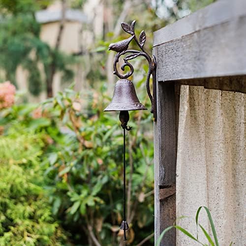 Cast Iron Dinner Doorbell, Flower and Bird Decorative Bells, Manually Shaking Wall Hanging Wind Chimes for Outdoor Garden Backyard Farmhouse Church - Image 7