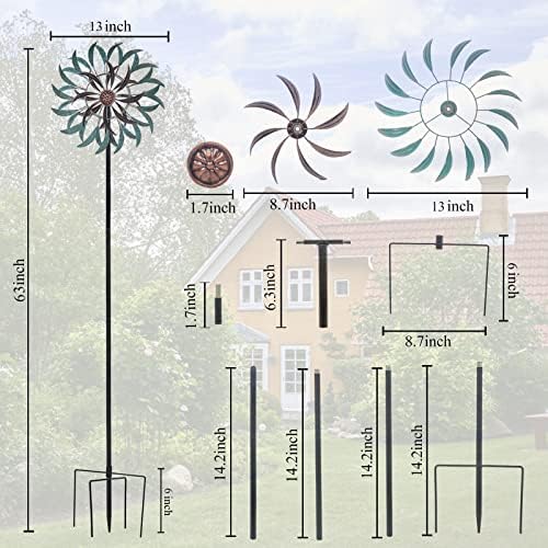 Stargarden Metal Wind Spinner,Two-Way Wind Sculptures,360 Degrees Kinetic Wind Spinners for Yard and Garden - Image 3