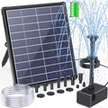 POPOSOAP 6.5W Solar Fountain Pump for Bird Bath Built-in 3000mAh Battery Backup, DIY Solar Water Fountain with Double-Layer Nozzles & Dry-Run Protection 5Ft Tubing for Ponds, Bird Bath, Water Features by POPOSOAP