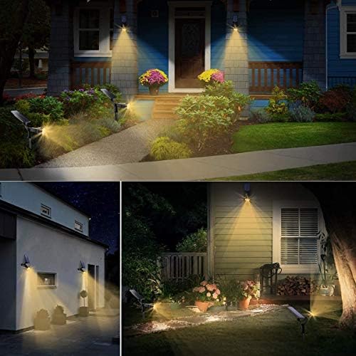 URPOWER Solar Lights Outdoor, Adjustable Solar Spot Lights Outdoor Spotlight 2-in-1 Waterproof Solar Landscape Lights Wall Light, Dusk-to-Dawn Solar Powered Lights for Yard, Garden (Warm White 2 Pack) - Image 7